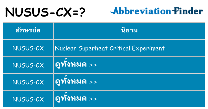 อะไรไม่ nusus-cx ถึง