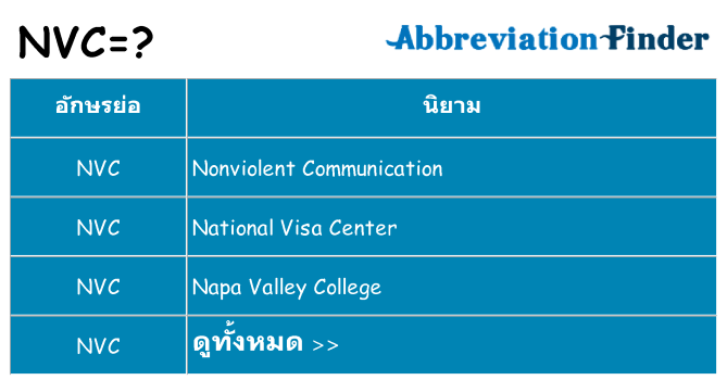 อะไรไม่ nvc ถึง
