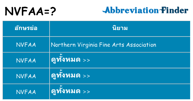 อะไรไม่ nvfaa ถึง
