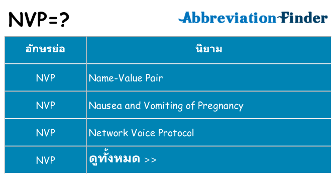 อะไรไม่ nvp ถึง