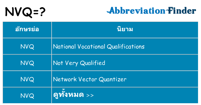 อะไรไม่ nvq ถึง