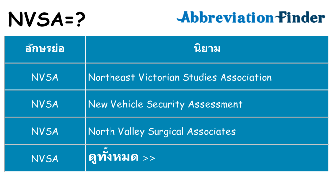 อะไรไม่ nvsa ถึง