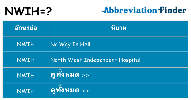 อะไรไม่ nwih ถึง