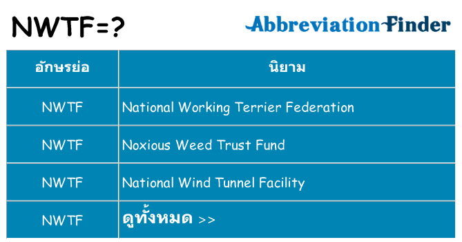 อะไรไม่ nwtf ถึง
