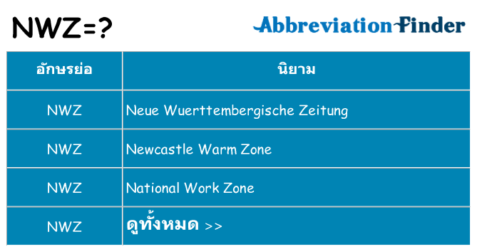 อะไรไม่ nwz ถึง