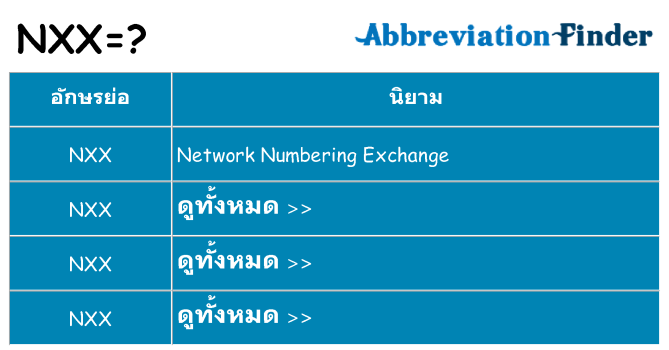 อะไรไม่ nxx ถึง