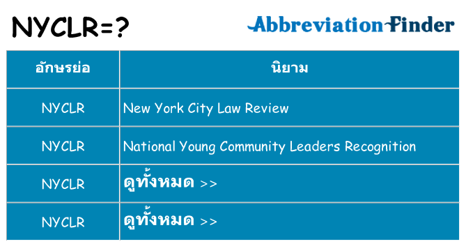 อะไรไม่ nyclr ถึง