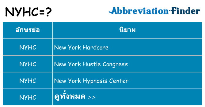 อะไรไม่ nyhc ถึง