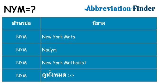 อะไรไม่ nym ถึง