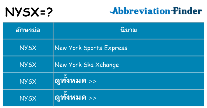 อะไรไม่ nysx ถึง