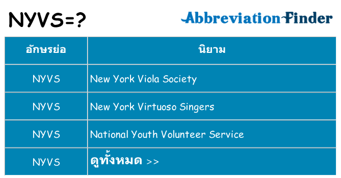 อะไรไม่ nyvs ถึง