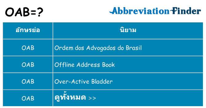 อะไรไม่ oab ถึง