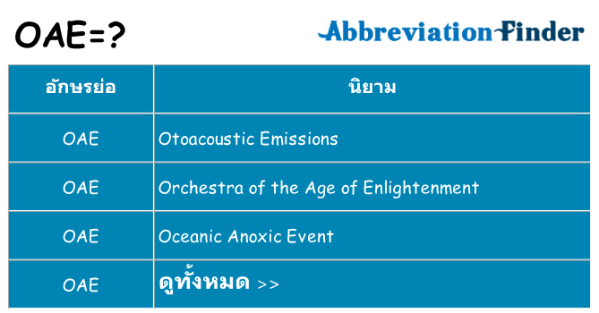 อะไรไม่ oae ถึง