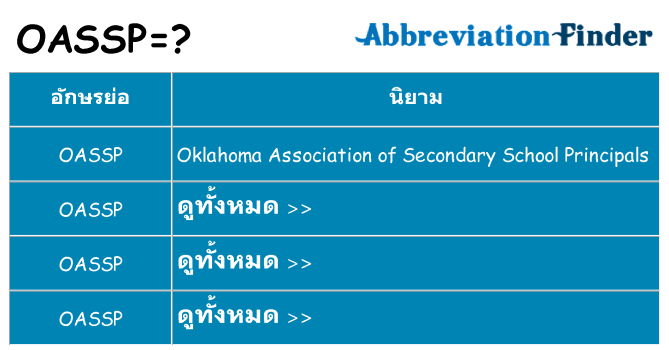 อะไรไม่ oassp ถึง