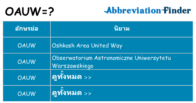 อะไรไม่ oauw ถึง