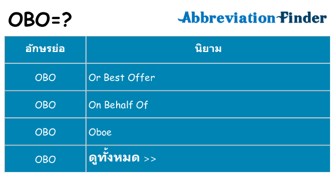 อะไรไม่ obo ถึง