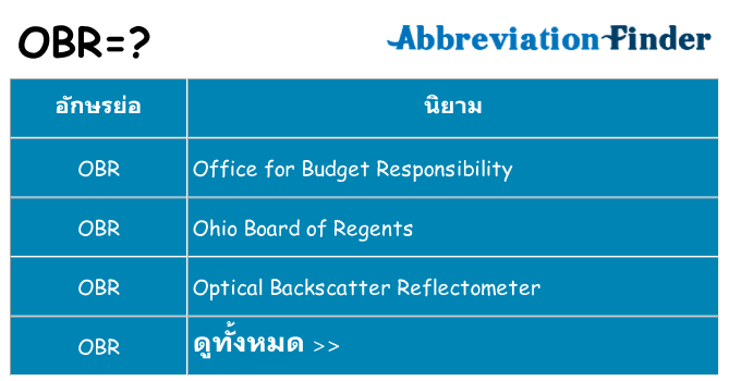 อะไรไม่ obr ถึง