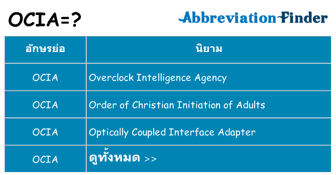 อะไรไม่ ocia ถึง