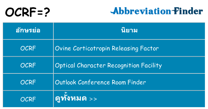อะไรไม่ ocrf ถึง