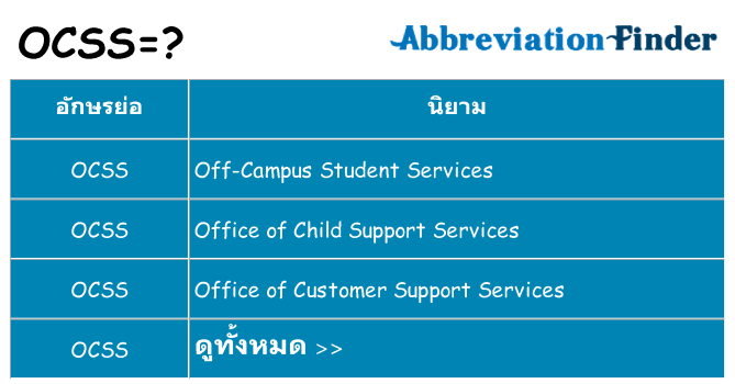 อะไรไม่ ocss ถึง