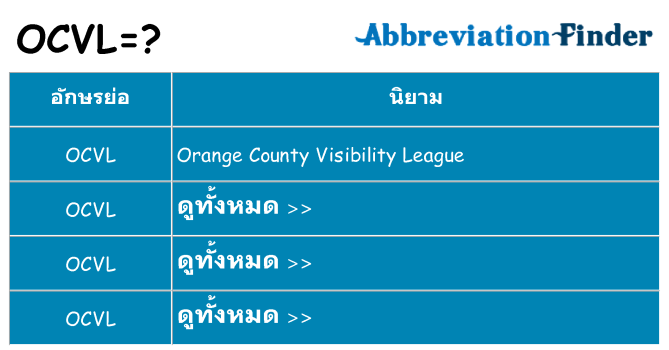 อะไรไม่ ocvl ถึง