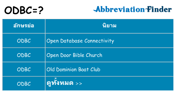 อะไรไม่ odbc ถึง
