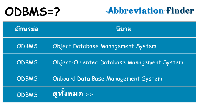 อะไรไม่ odbms ถึง