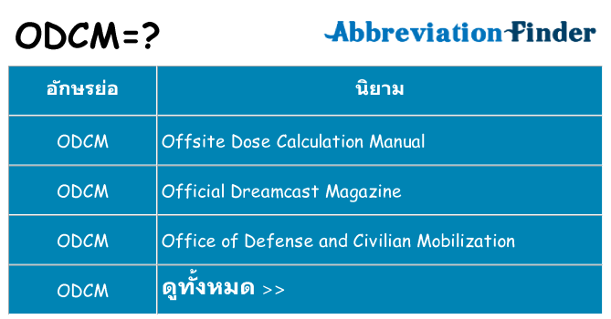 อะไรไม่ odcm ถึง