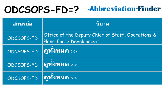 อะไรไม่ odcsops-fd ถึง