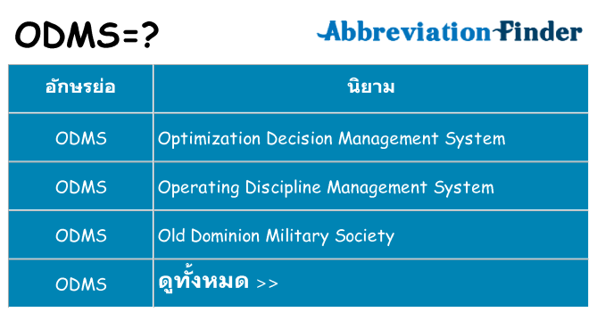 อะไรไม่ odms ถึง