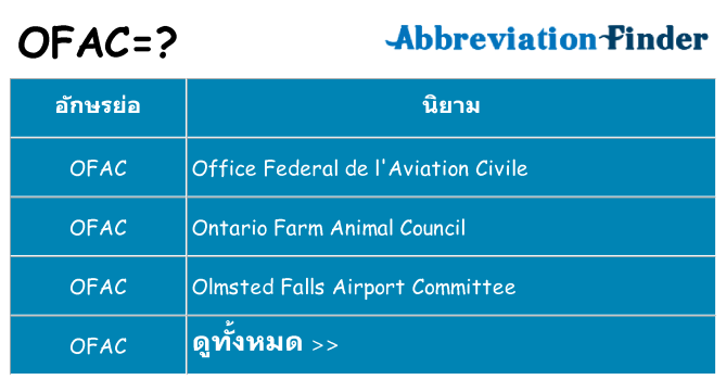 อะไรไม่ ofac ถึง