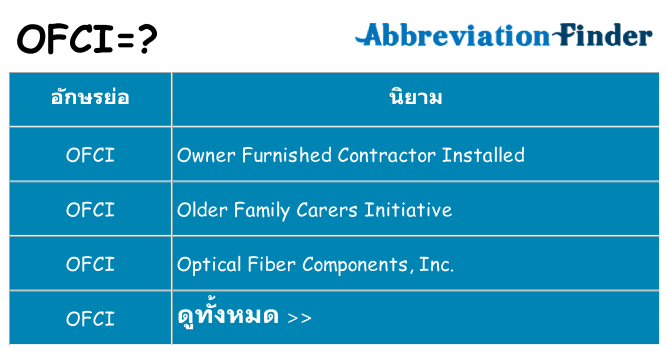 อะไรไม่ ofci ถึง