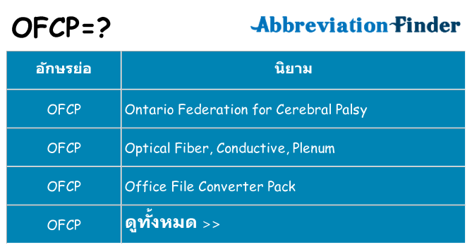 อะไรไม่ ofcp ถึง