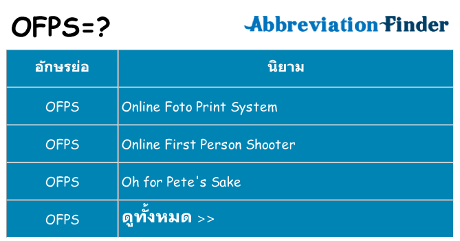อะไรไม่ ofps ถึง