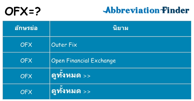 อะไรไม่ ofx ถึง