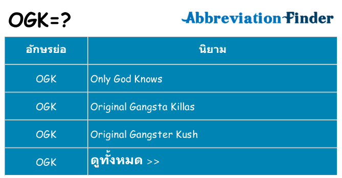 อะไรไม่ ogk ถึง