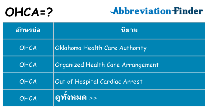 อะไรไม่ ohca ถึง