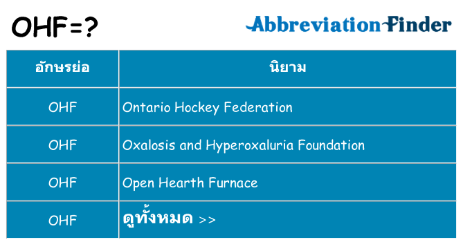 อะไรไม่ ohf ถึง