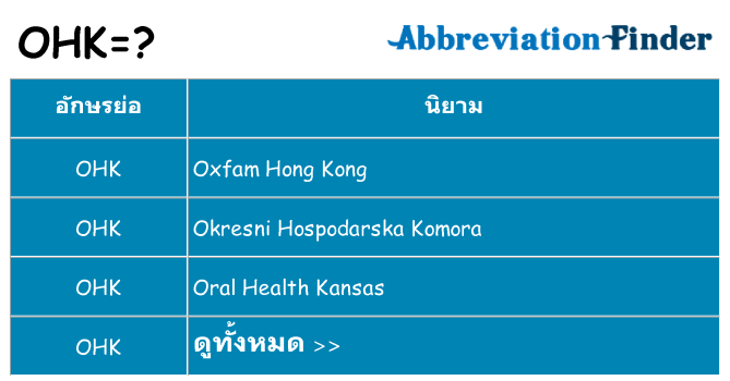 อะไรไม่ ohk ถึง