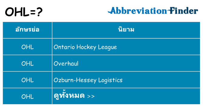 อะไรไม่ ohl ถึง