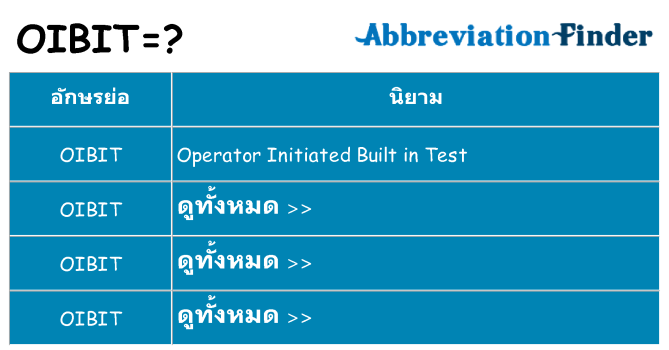 อะไรไม่ oibit ถึง