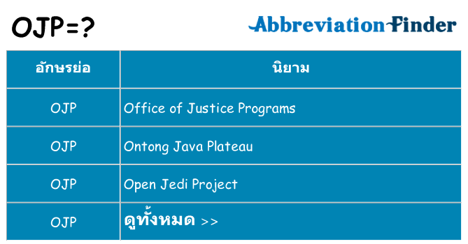 อะไรไม่ ojp ถึง