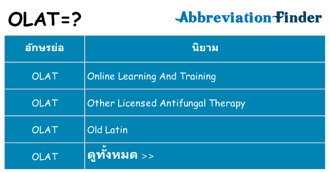 อะไรไม่ olat ถึง