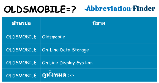 อะไรไม่ oldsmobile ถึง