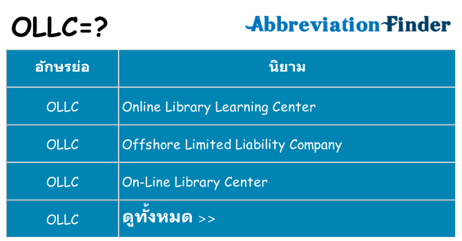 อะไรไม่ ollc ถึง