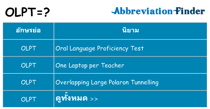 อะไรไม่ olpt ถึง
