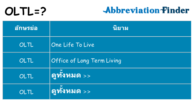 อะไรไม่ oltl ถึง