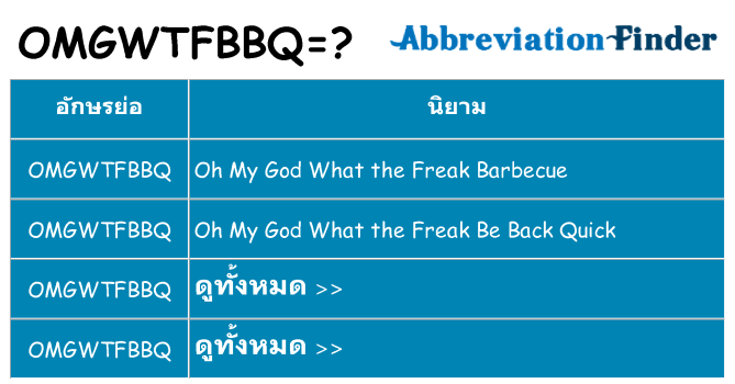 อะไรไม่ omgwtfbbq ถึง