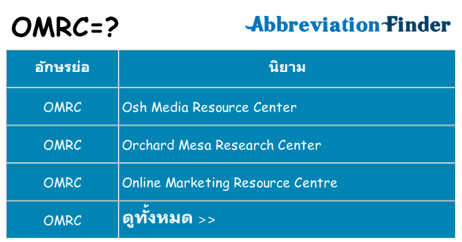 อะไรไม่ omrc ถึง