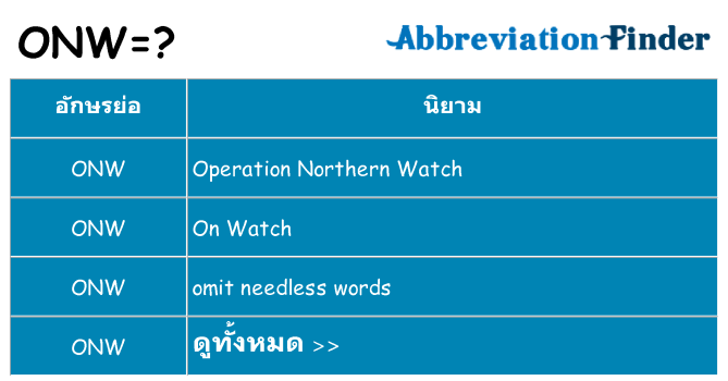 อะไรไม่ onw ถึง